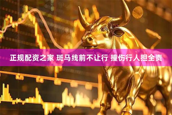 正规配资之家 斑马线前不让行 撞伤行人担全责